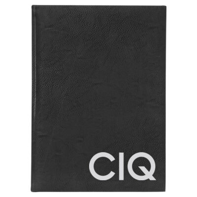 CIQ - 7" x 9 3/4" Black/Silver Laserable Leatherette Sketch Book-Unlined Paper		 Thumbnail
