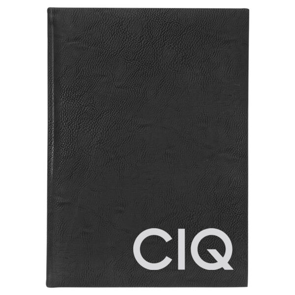 CIQ - 7" x 9 3/4" Black/Silver Laserable Leatherette Sketch Book-Unlined Paper		 Thumbnail